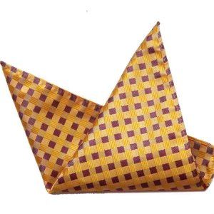 Eksel Pocket Square Check Pattern Silk Blend Men's